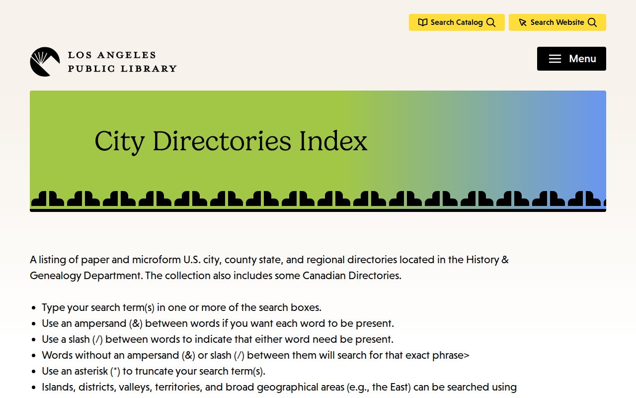 Agoura Hills people directories LAPL city directories index